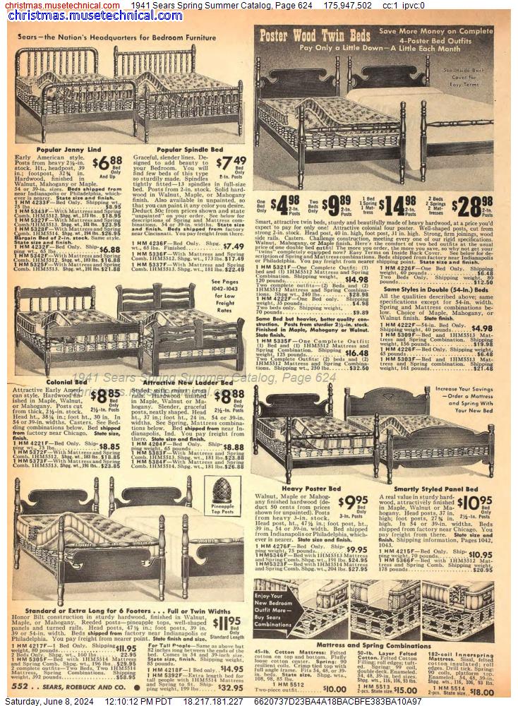 1941 Sears Spring Summer Catalog, Page 624
