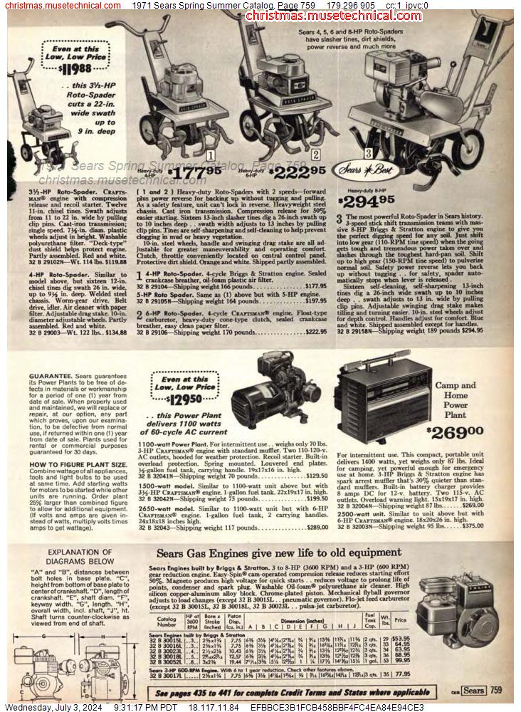 1971 Sears Spring Summer Catalog, Page 759