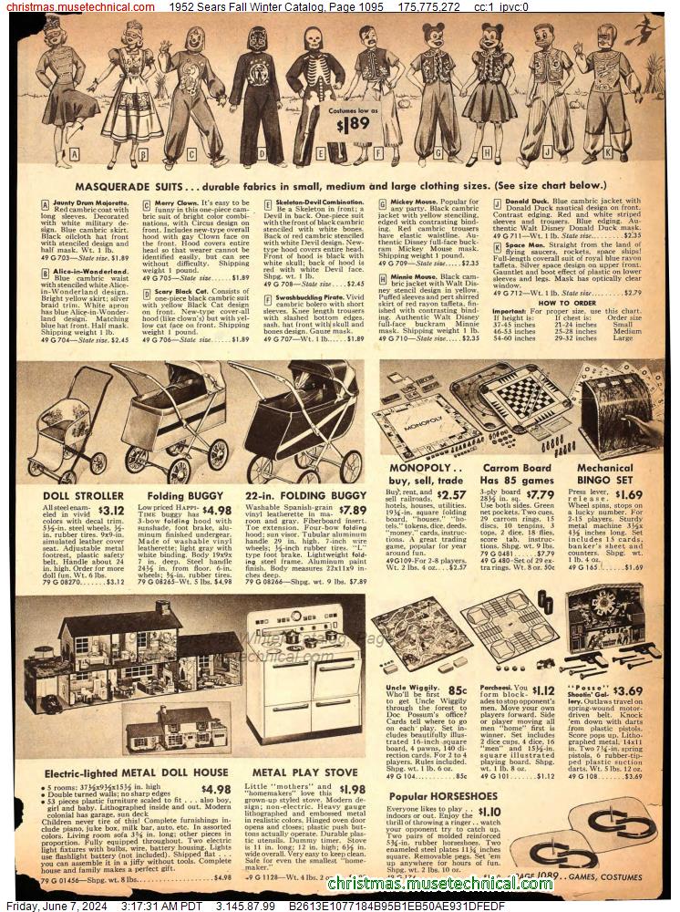 1952 Sears Fall Winter Catalog, Page 1095