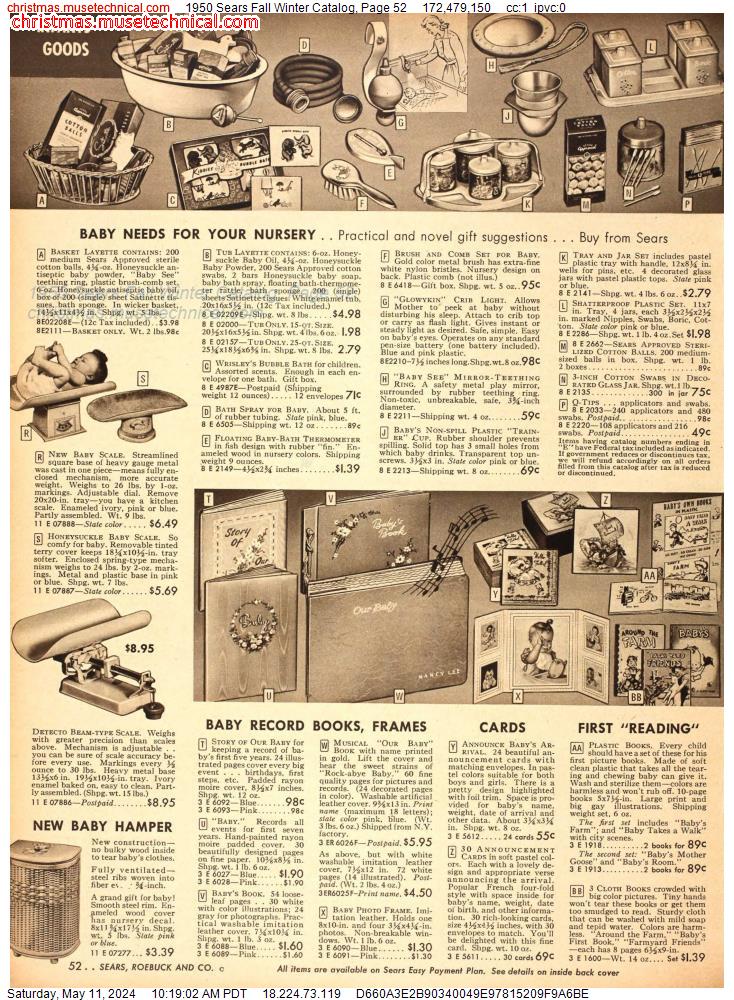 1950 Sears Fall Winter Catalog, Page 52