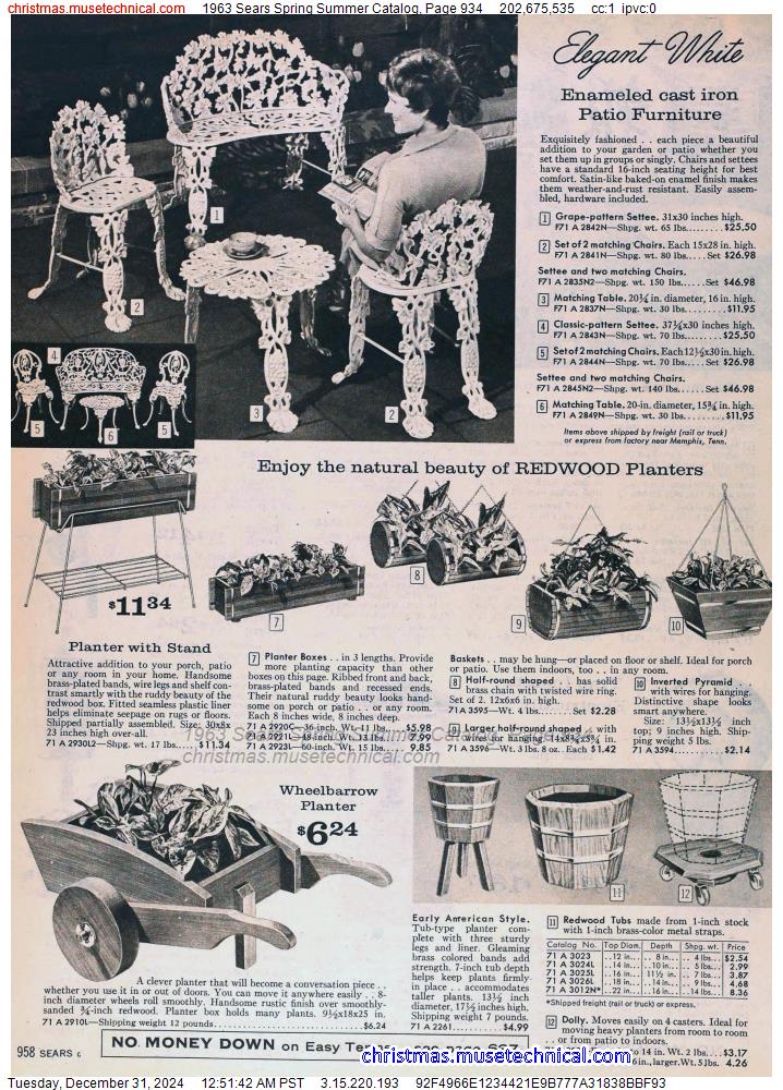 1963 Sears Spring Summer Catalog, Page 934