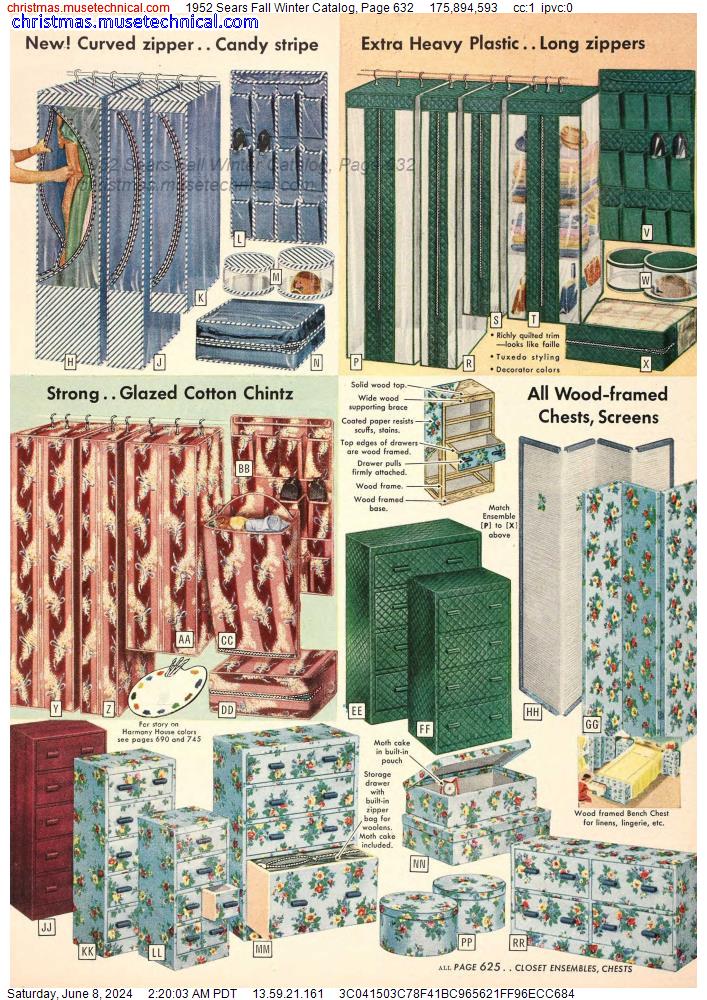 1952 Sears Fall Winter Catalog, Page 632