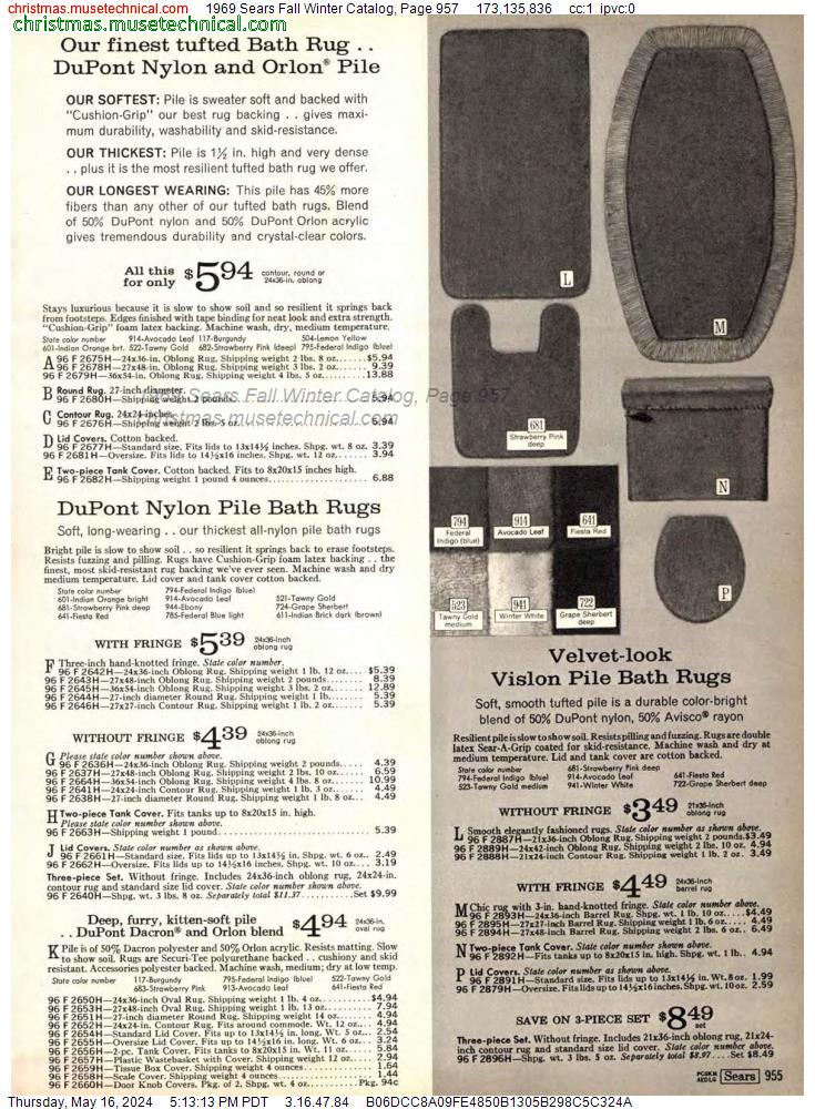1969 Sears Fall Winter Catalog, Page 957