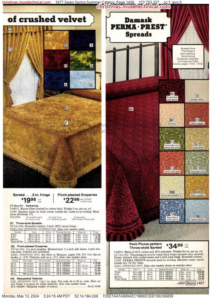 1977 Sears Spring Summer Catalog, Page 1409