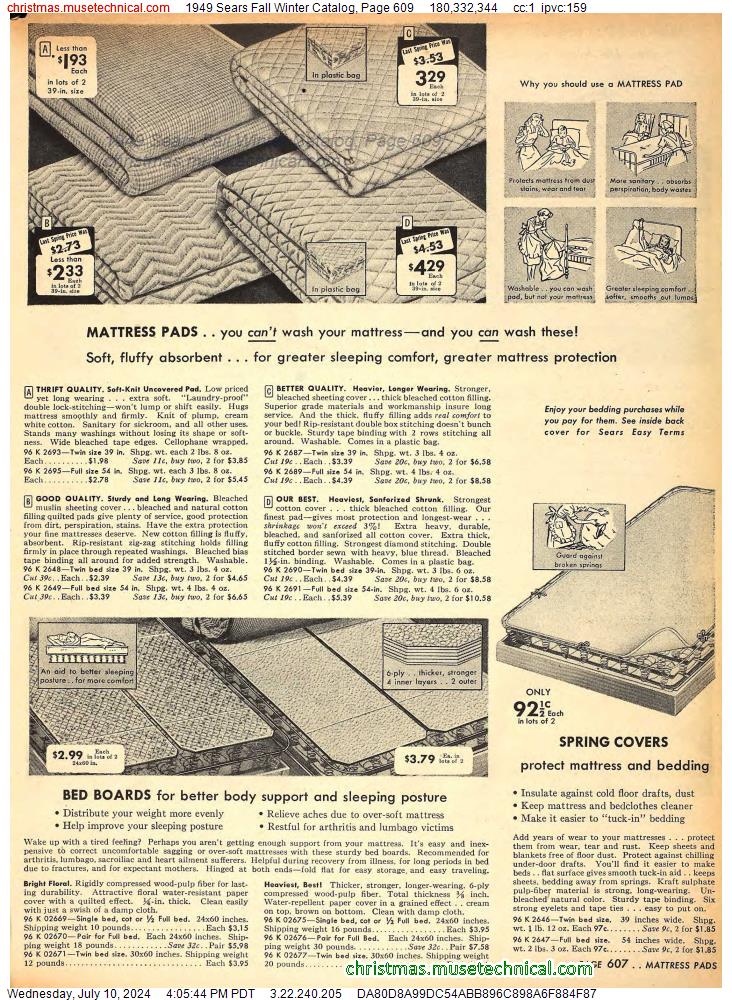 1949 Sears Fall Winter Catalog, Page 609