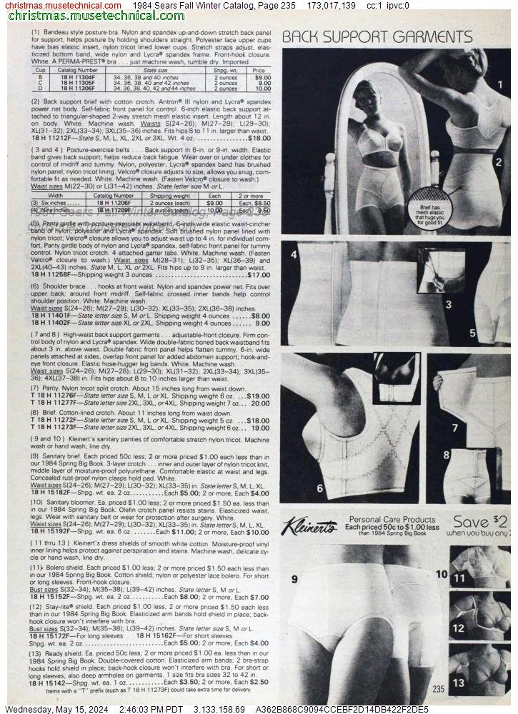 1984 Sears Fall Winter Catalog, Page 235
