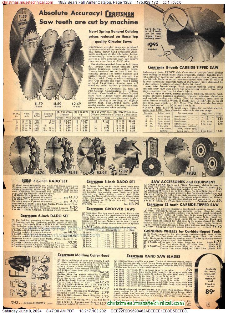 1952 Sears Fall Winter Catalog, Page 1352