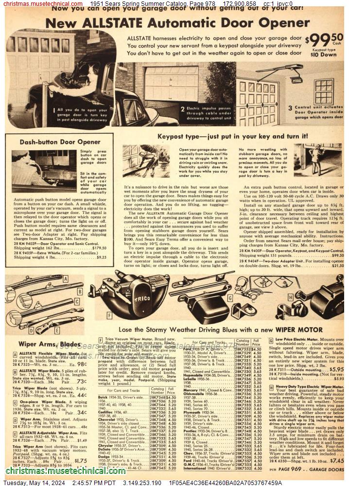 1951 Sears Spring Summer Catalog, Page 978