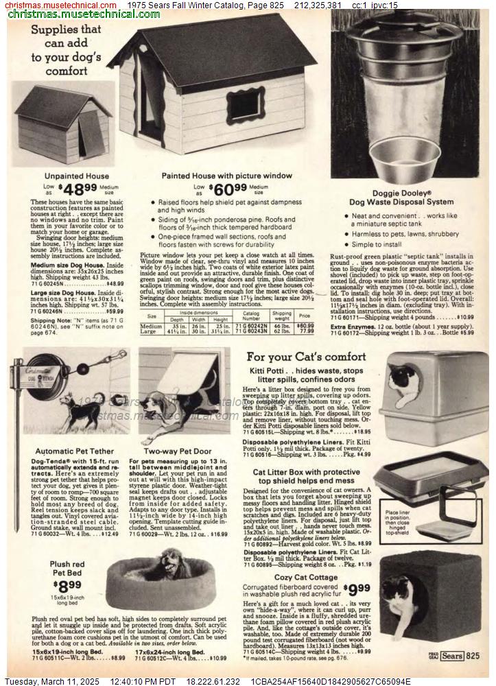 1975 Sears Fall Winter Catalog, Page 825