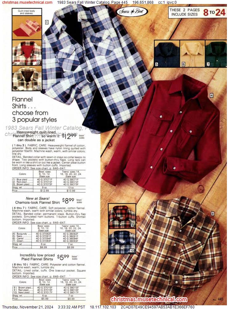 1983 Sears Fall Winter Catalog, Page 445