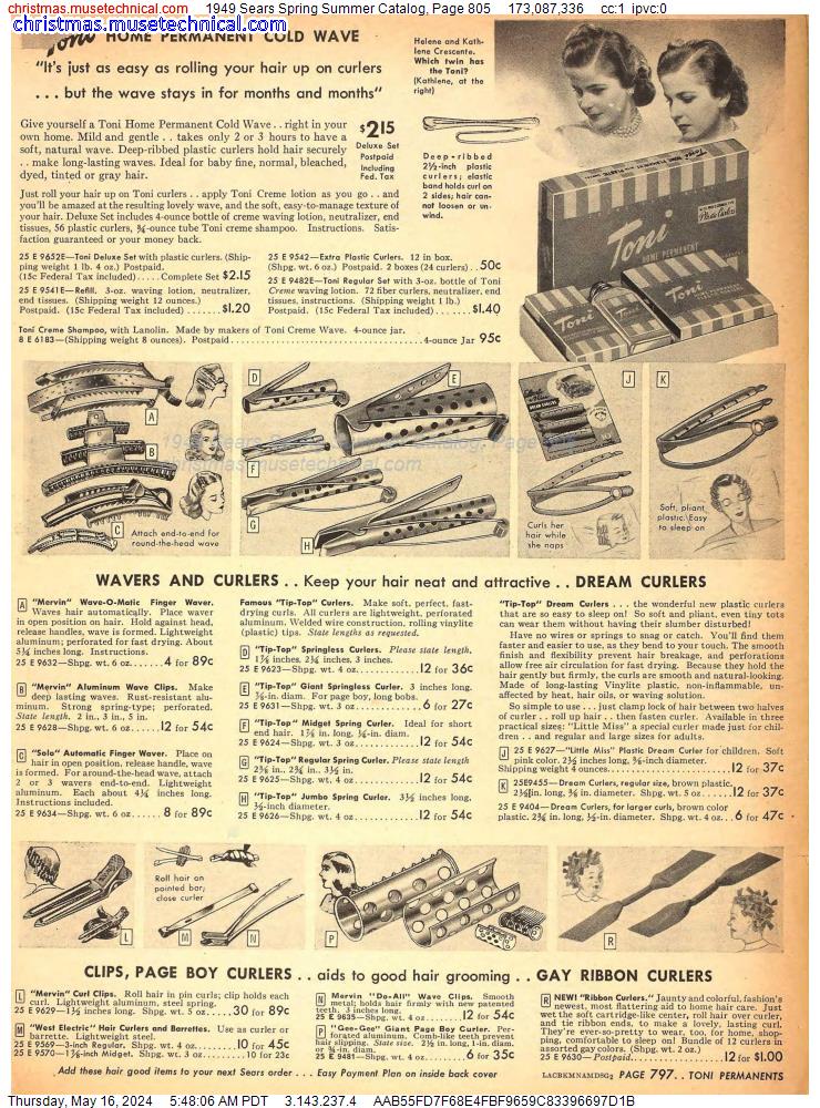 1949 Sears Spring Summer Catalog, Page 805