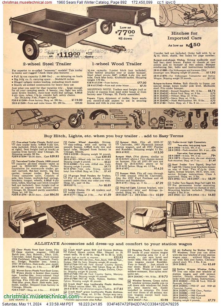 1960 Sears Fall Winter Catalog, Page 892