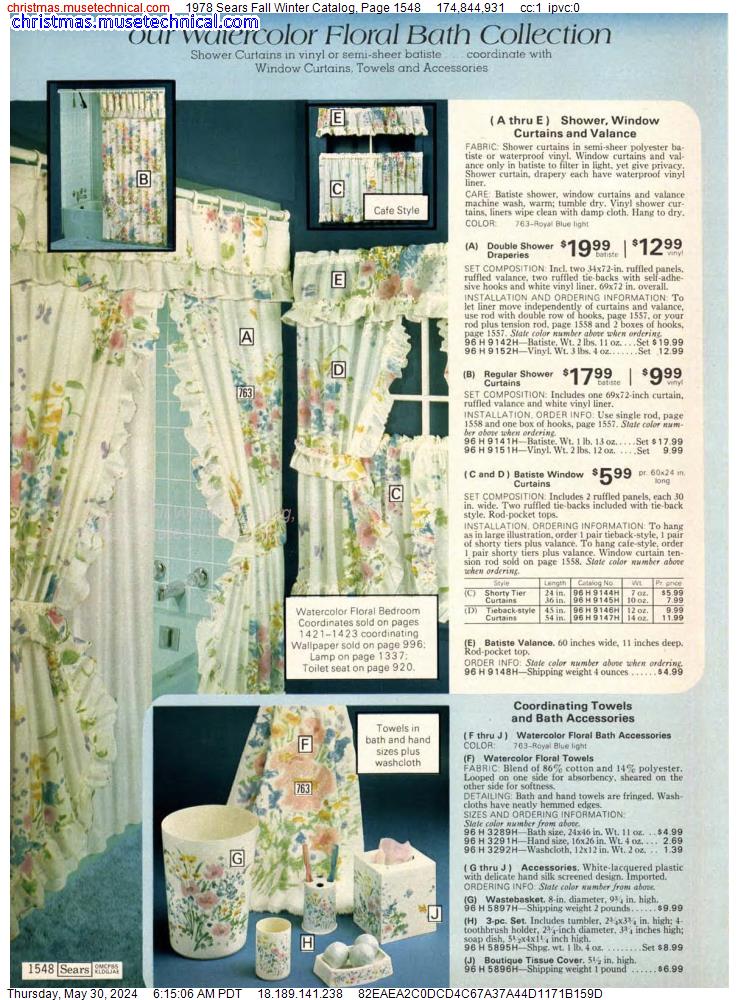 1978 Sears Fall Winter Catalog, Page 1548