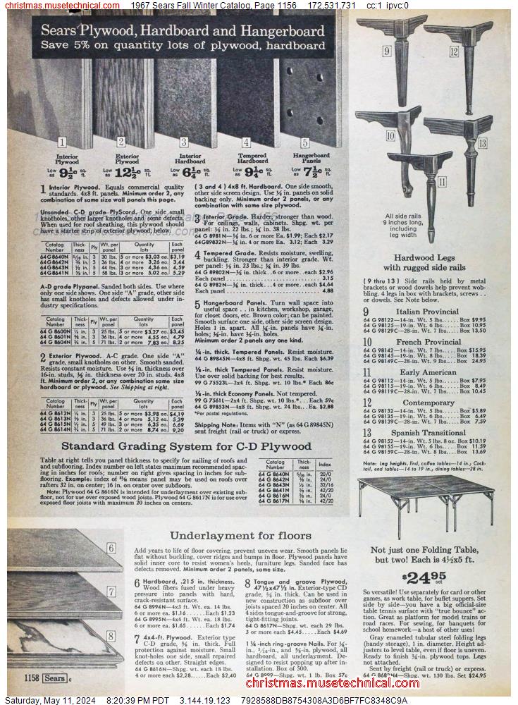 1967 Sears Fall Winter Catalog, Page 1156