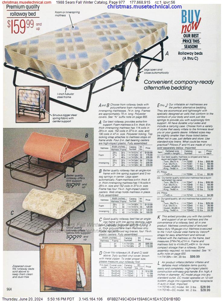 1988 Sears Fall Winter Catalog, Page 977