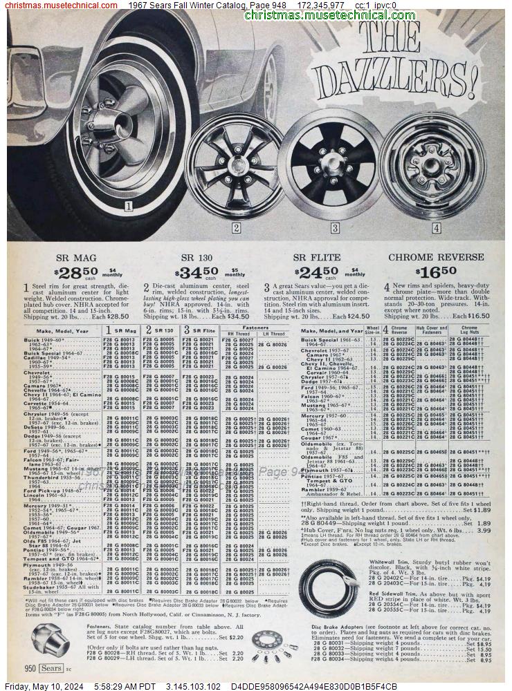 1967 Sears Fall Winter Catalog, Page 948