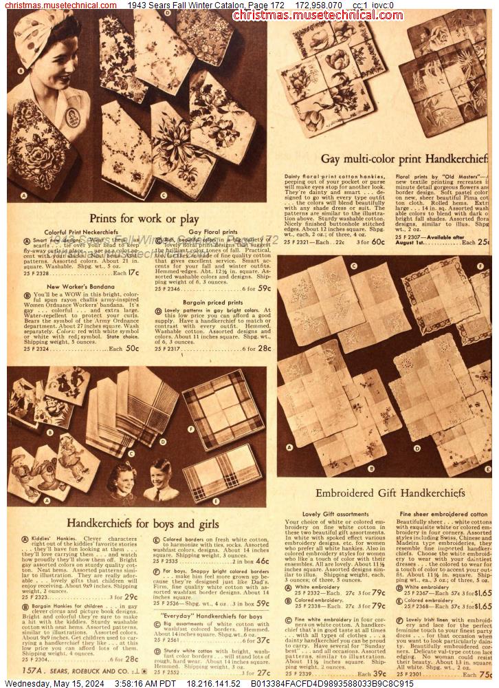 1943 Sears Fall Winter Catalog, Page 172