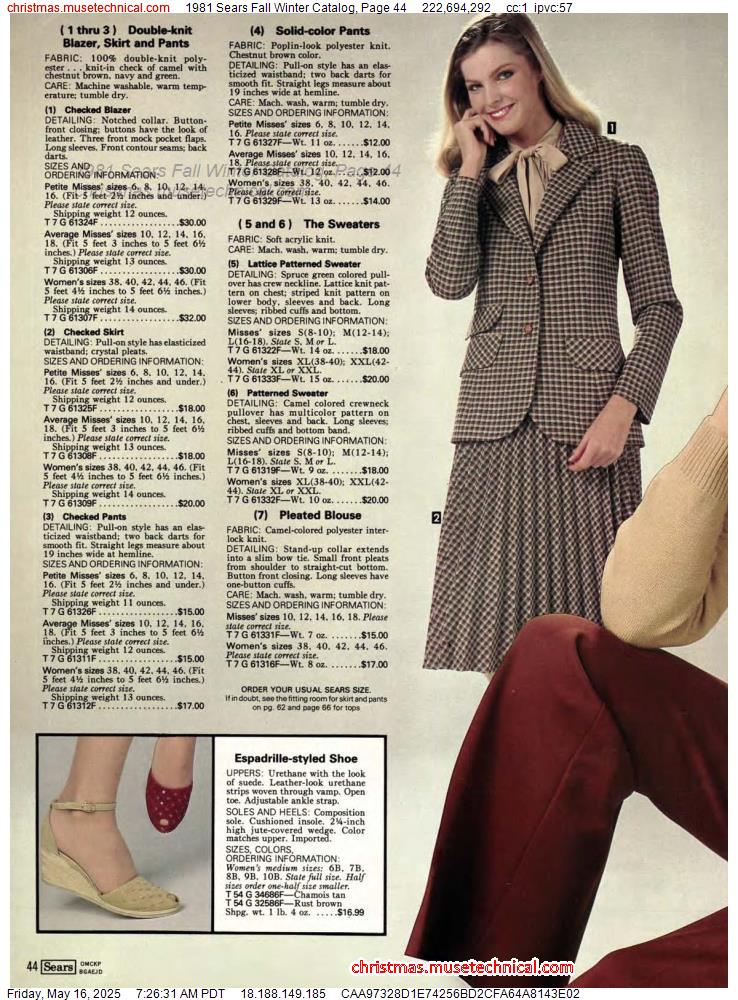 1981 Sears Fall Winter Catalog, Page 44