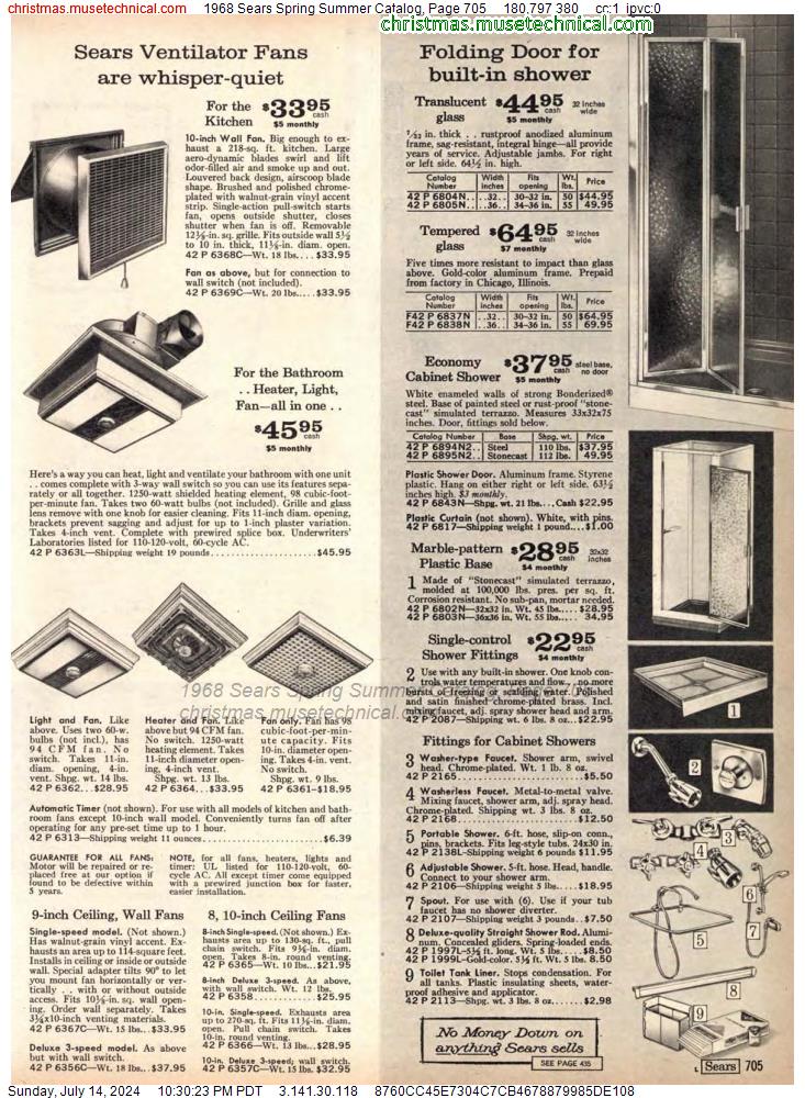 1968 Sears Spring Summer Catalog, Page 705