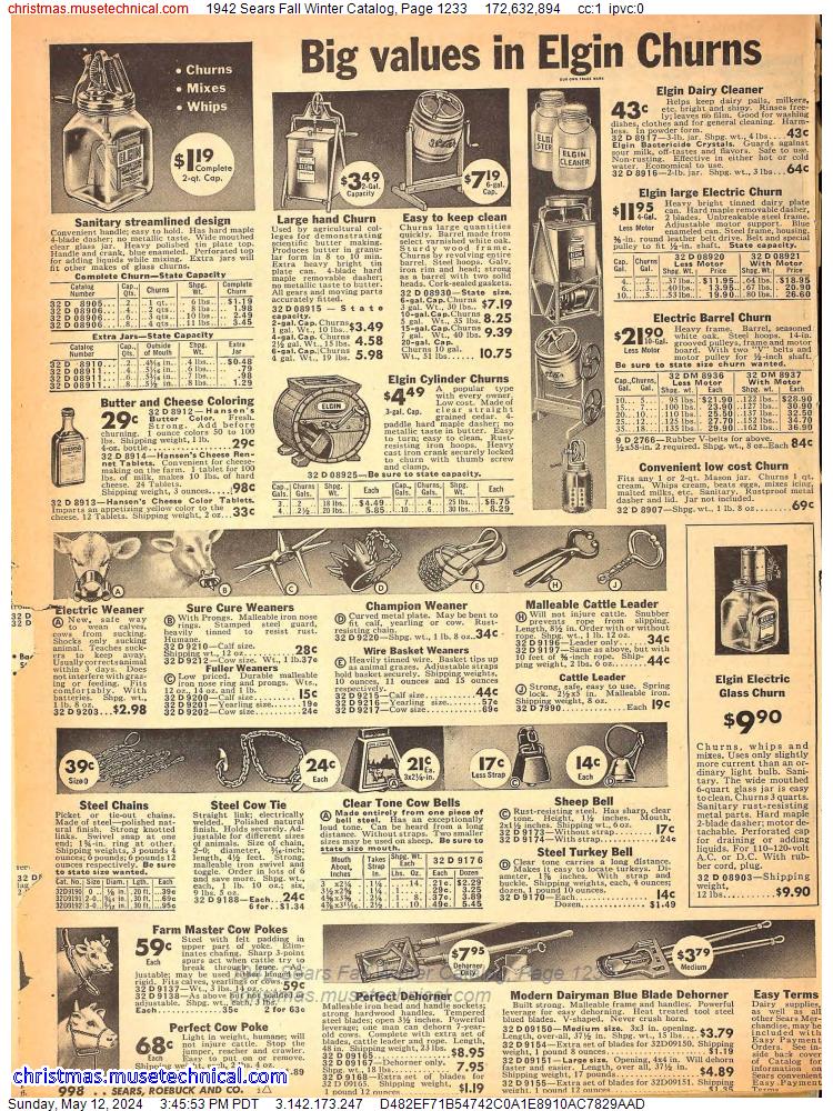 1942 Sears Fall Winter Catalog, Page 1233