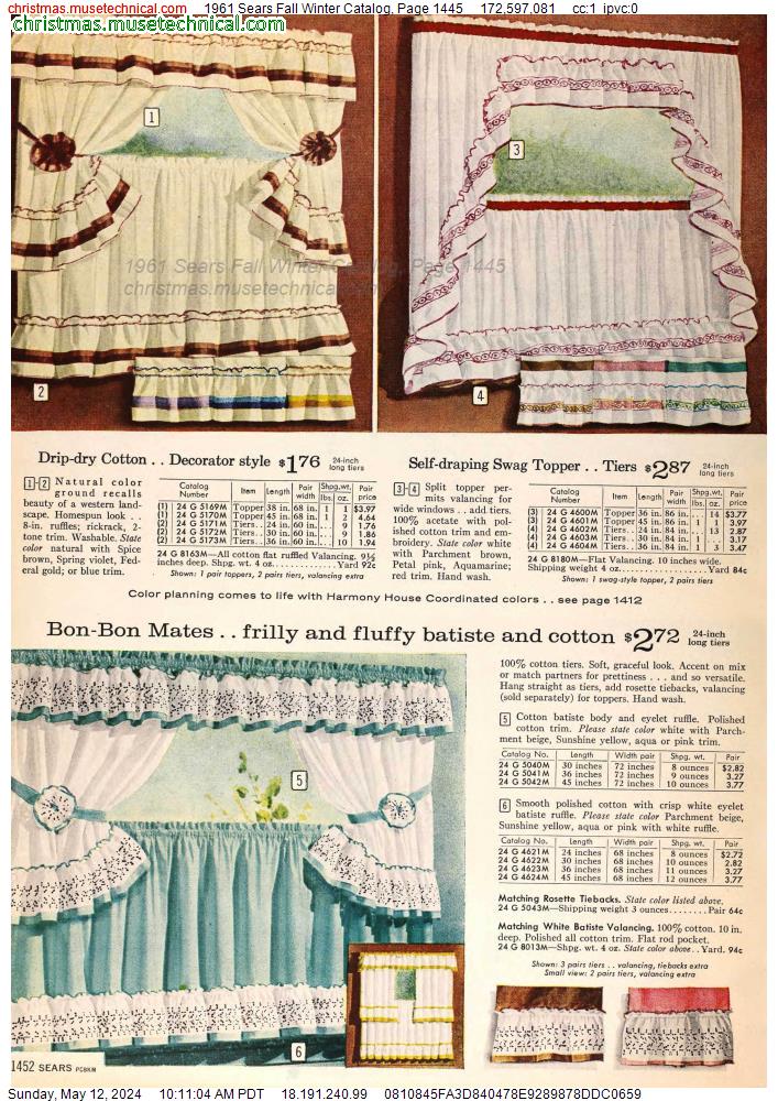 1961 Sears Fall Winter Catalog, Page 1445