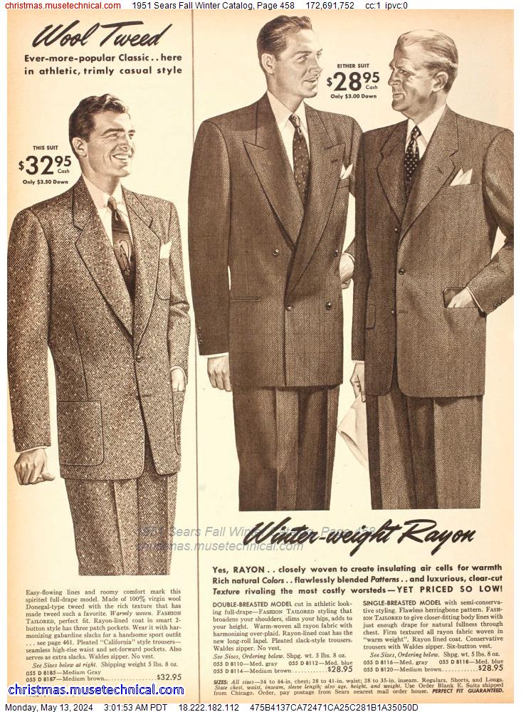 1951 Sears Fall Winter Catalog, Page 458