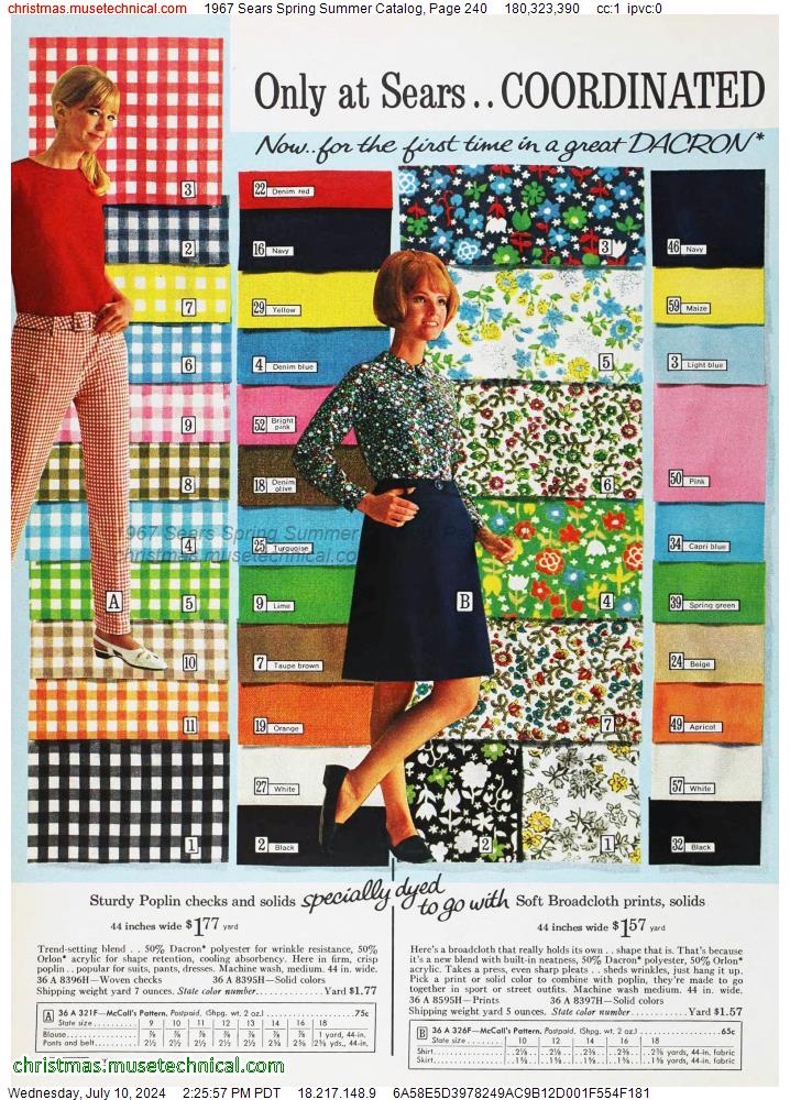1967 Sears Spring Summer Catalog, Page 240