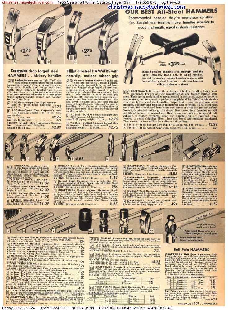 1955 Sears Fall Winter Catalog, Page 1337