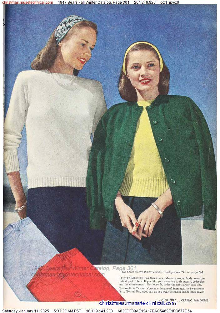 1947 Sears Fall Winter Catalog, Page 301