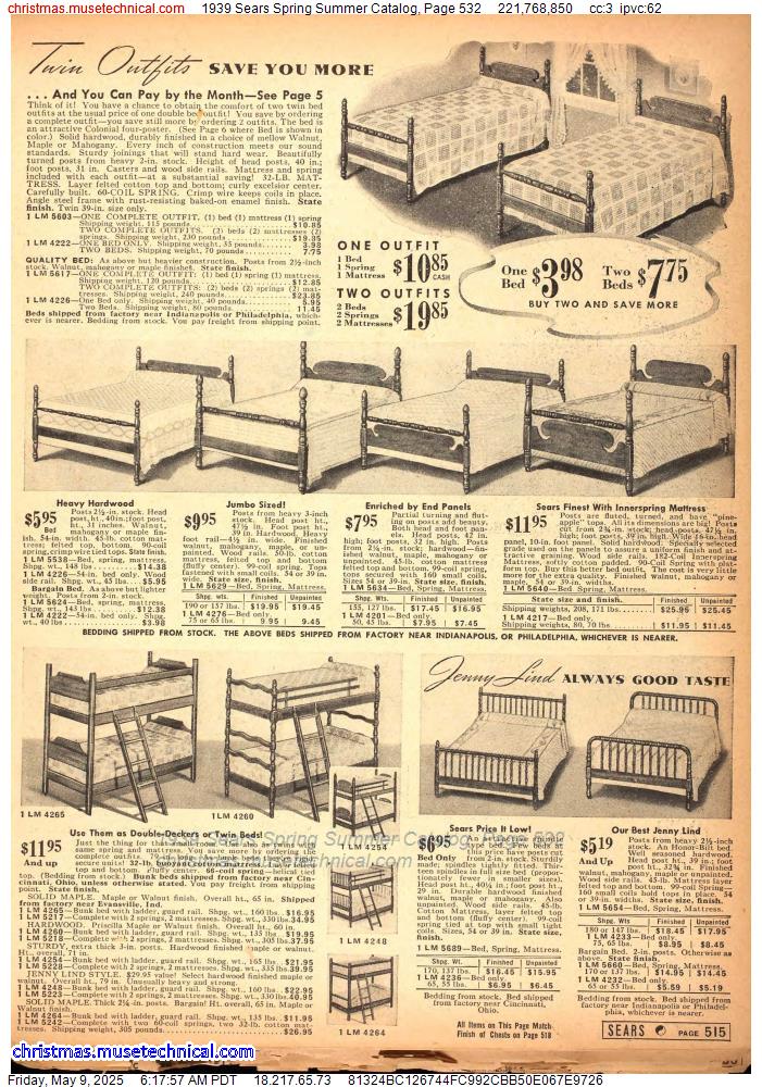 1939 Sears Spring Summer Catalog, Page 532