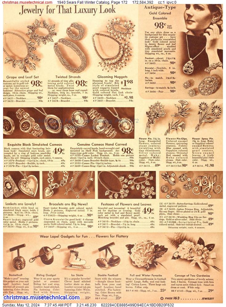1940 Sears Fall Winter Catalog, Page 172