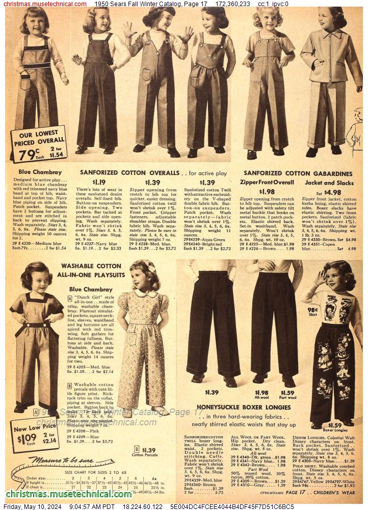 1950 Sears Fall Winter Catalog, Page 17