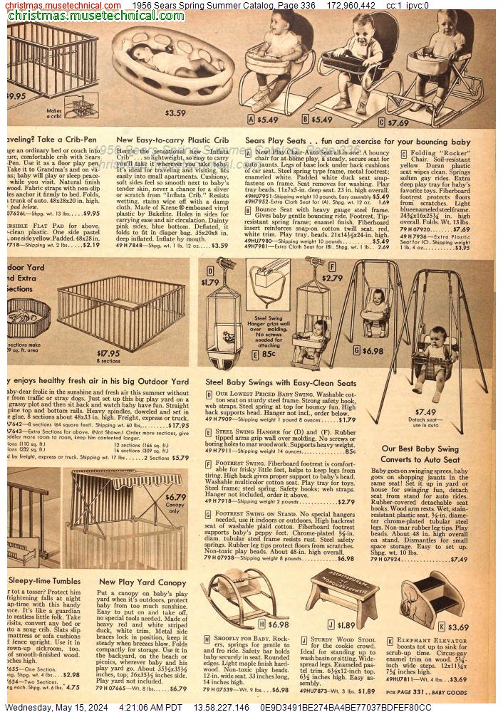 1956 Sears Spring Summer Catalog, Page 336