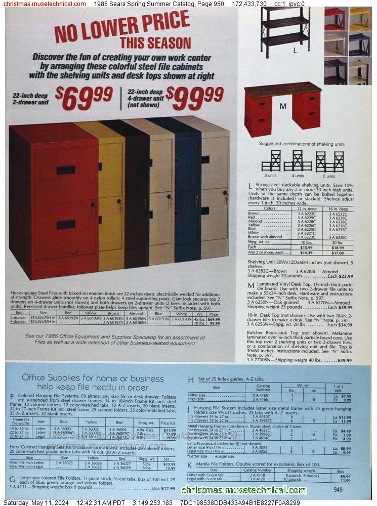 1985 Sears Spring Summer Catalog, Page 950