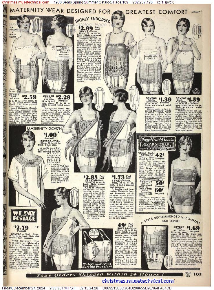 1930 Sears Spring Summer Catalog, Page 109