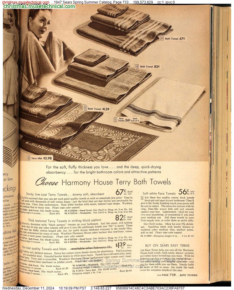 1947 Sears Spring Summer Catalog, Page 733