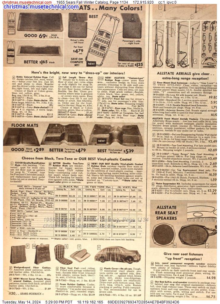 1955 Sears Fall Winter Catalog, Page 1134