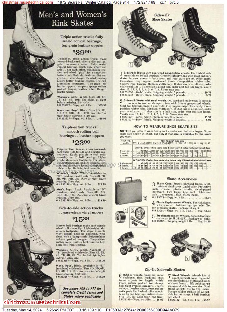 1972 Sears Fall Winter Catalog, Page 914