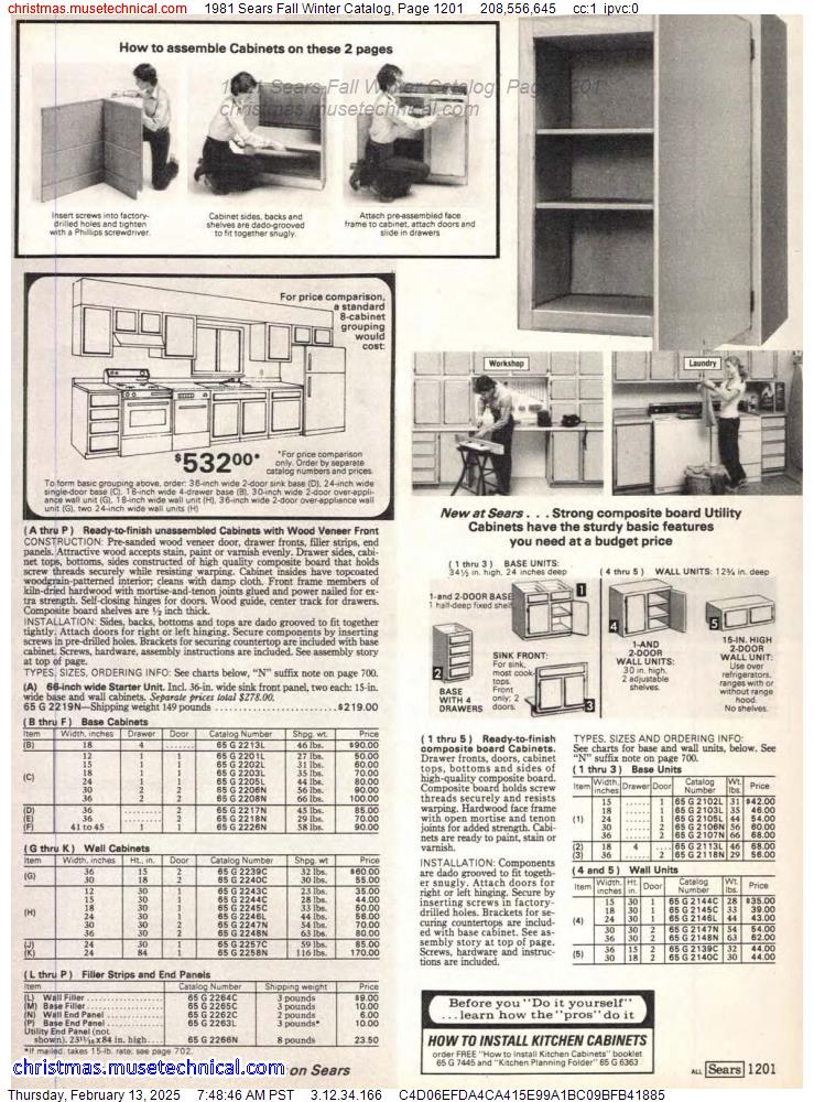 1981 Sears Fall Winter Catalog, Page 1201