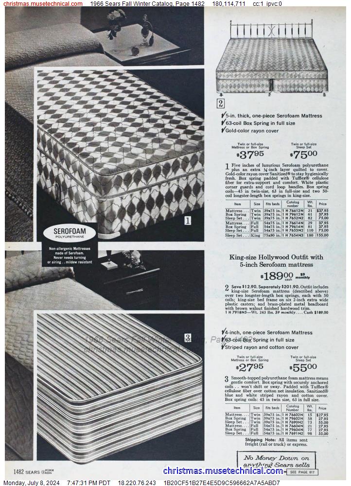 1966 Sears Fall Winter Catalog, Page 1482