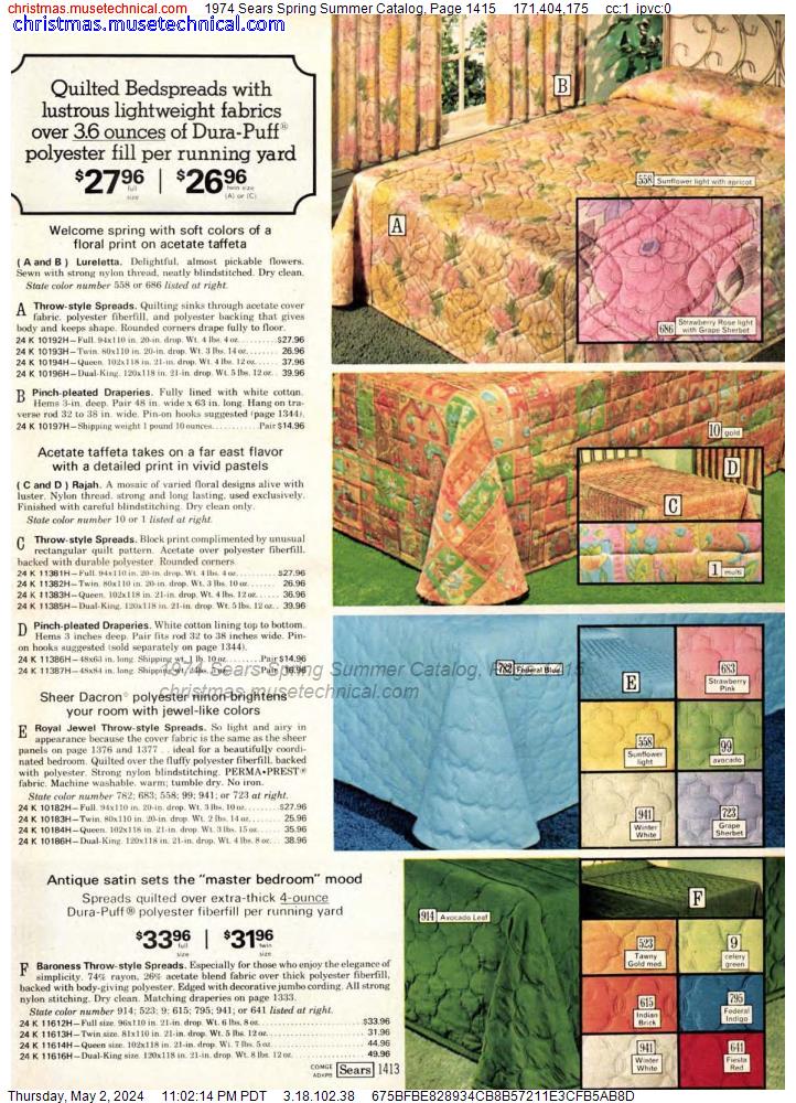 1974 Sears Spring Summer Catalog, Page 1415