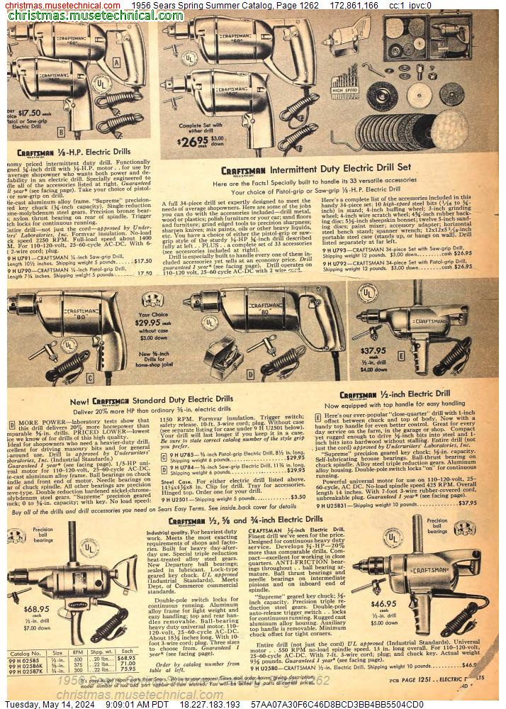 1956 Sears Spring Summer Catalog, Page 1262