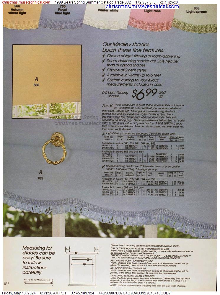 1988 Sears Spring Summer Catalog, Page 832