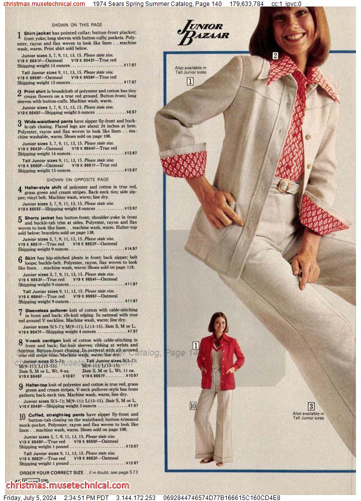 1974 Sears Spring Summer Catalog, Page 140