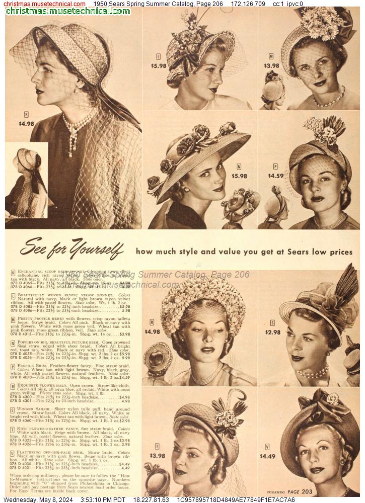 1950 Sears Spring Summer Catalog, Page 206