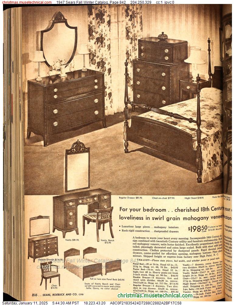 1947 Sears Fall Winter Catalog, Page 842