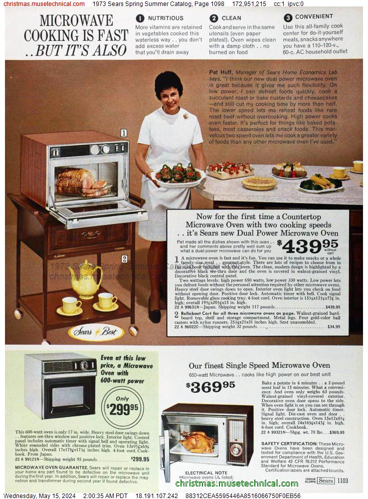 1973 Sears Spring Summer Catalog, Page 1098