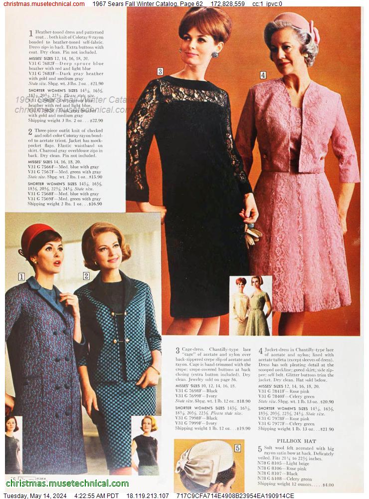 1967 Sears Fall Winter Catalog, Page 62