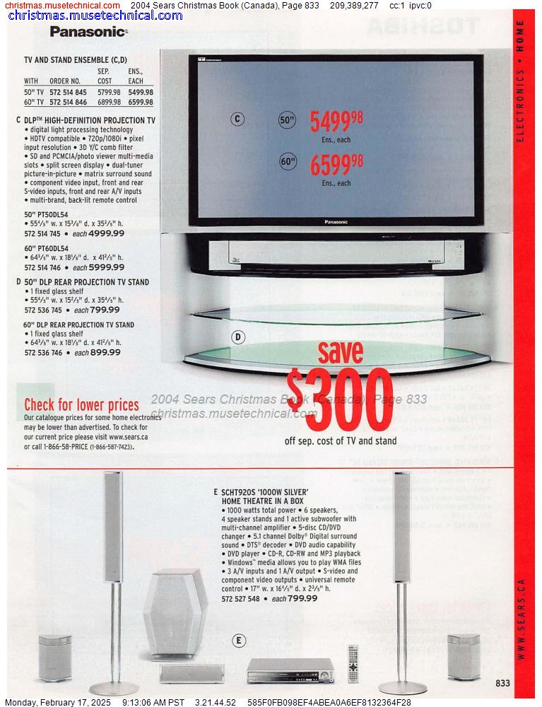 2004 Sears Christmas Book (Canada), Page 833