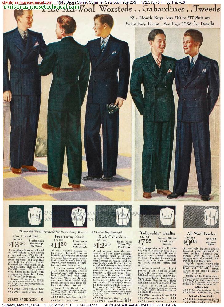 1940 Sears Spring Summer Catalog, Page 253